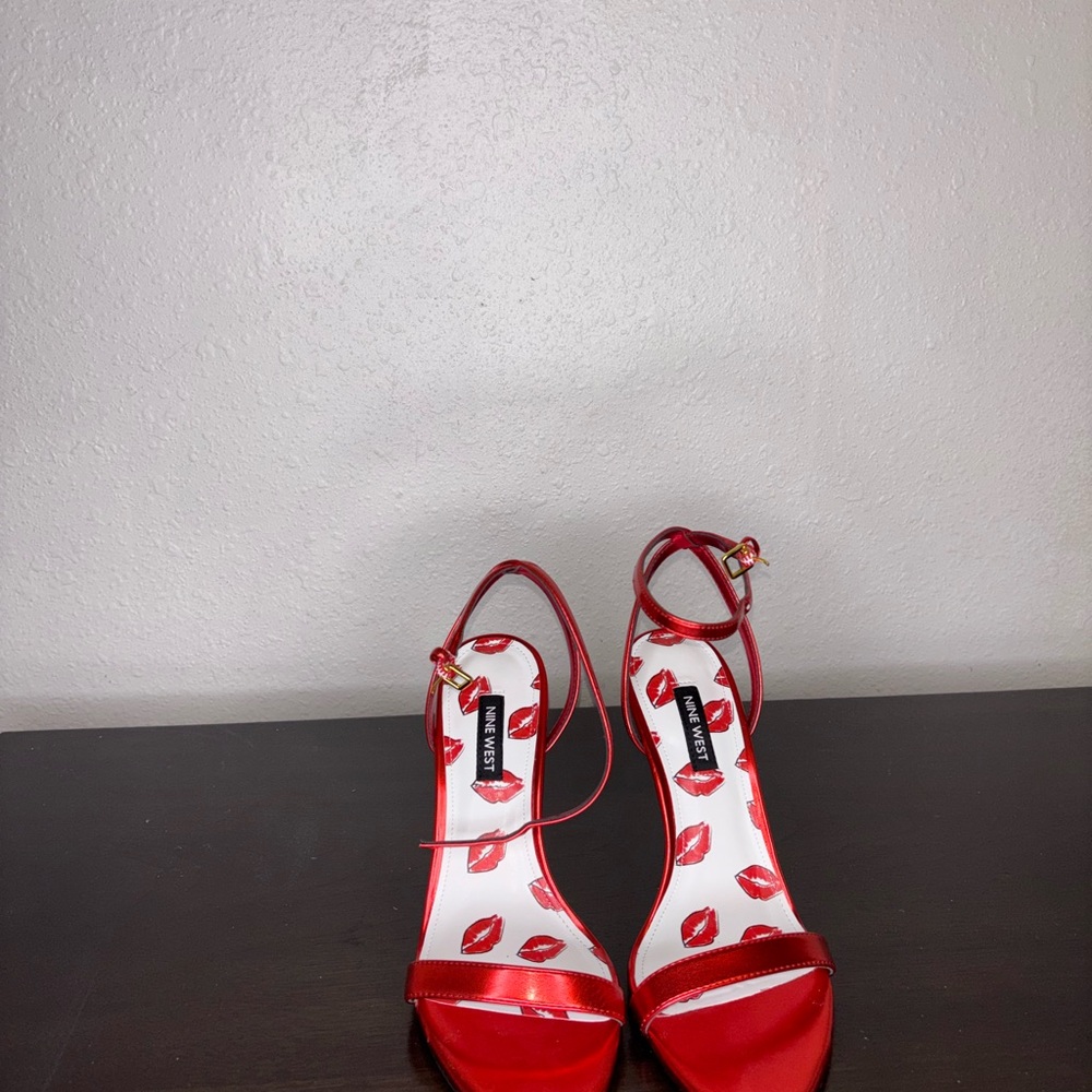 Nine West Red Strappy Heels